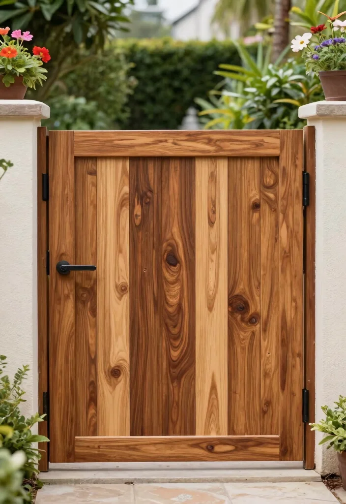 15 Wood Fence Gate Ideas That Stay Square and Don't Sag Over Time - 6. Customizable Panel Gate 1