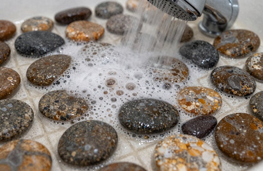 7 Steps to Clean Your Pebble Shower Floor 4 overnight cleaner minimal scrubbing