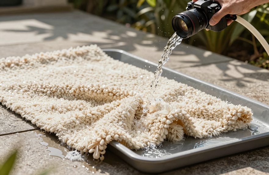 How to Clean a Wool Rug in 7 Simple Steps 4 rinse wool rug until clear