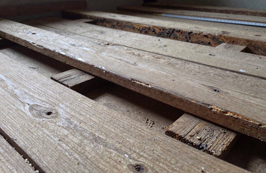 rot moisture and sagging joists
